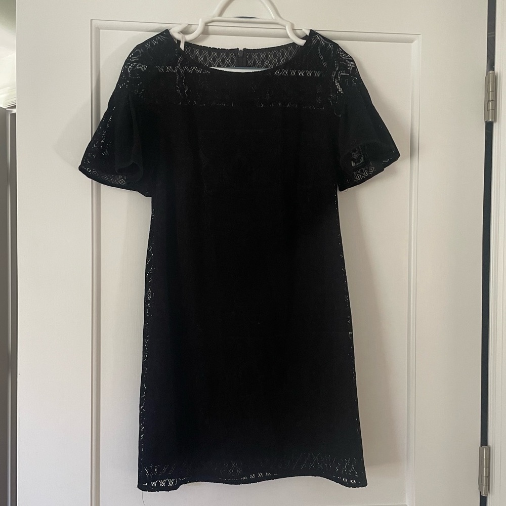 Laundry by Shelli Segal Black Velvet Lace Dress